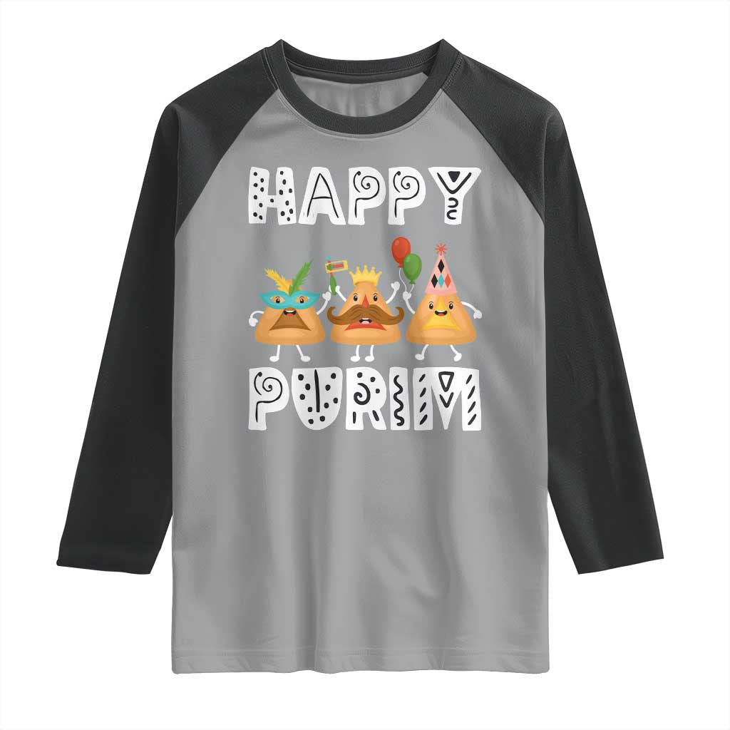 Happy Purim Funny Hamantash Raglan Shirt