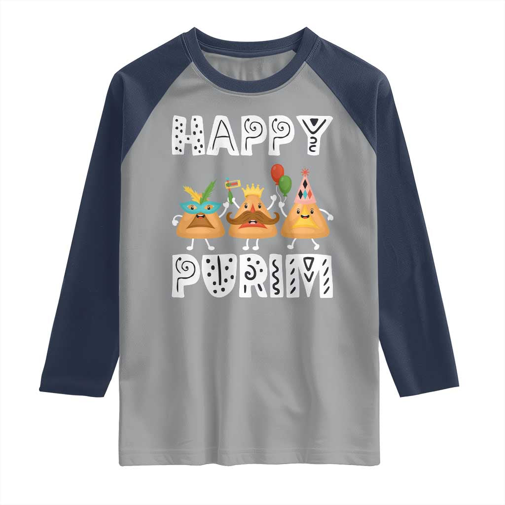Happy Purim Funny Hamantash Raglan Shirt
