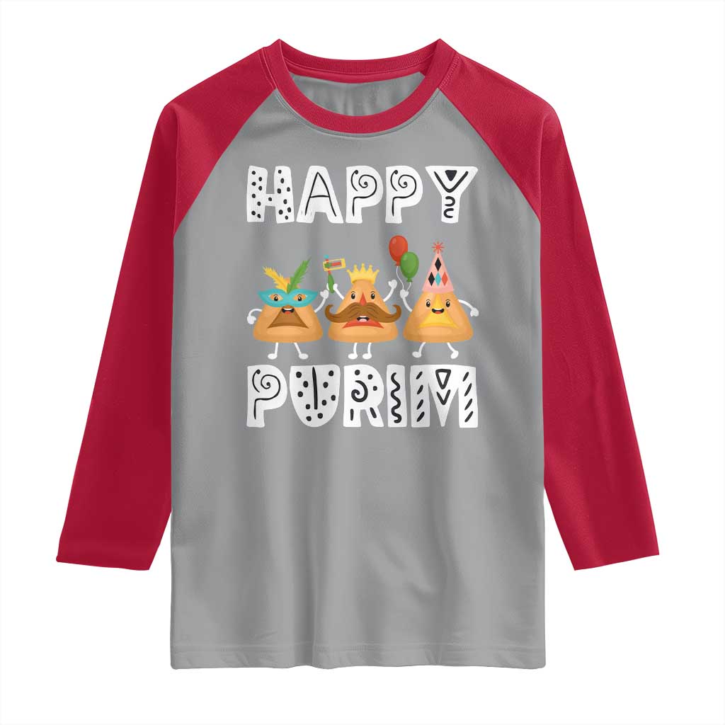 Happy Purim Funny Hamantash Raglan Shirt