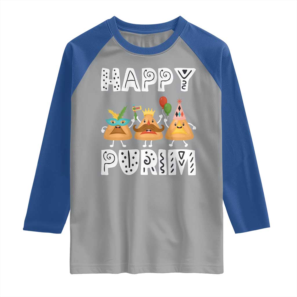 Happy Purim Funny Hamantash Raglan Shirt