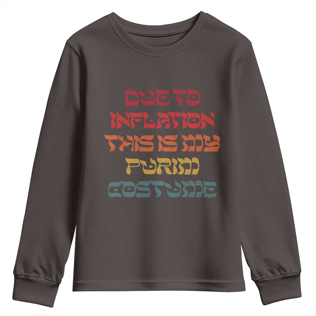 Funny Due To Inflation This Is My Purim Costume Youth Sweatshirt