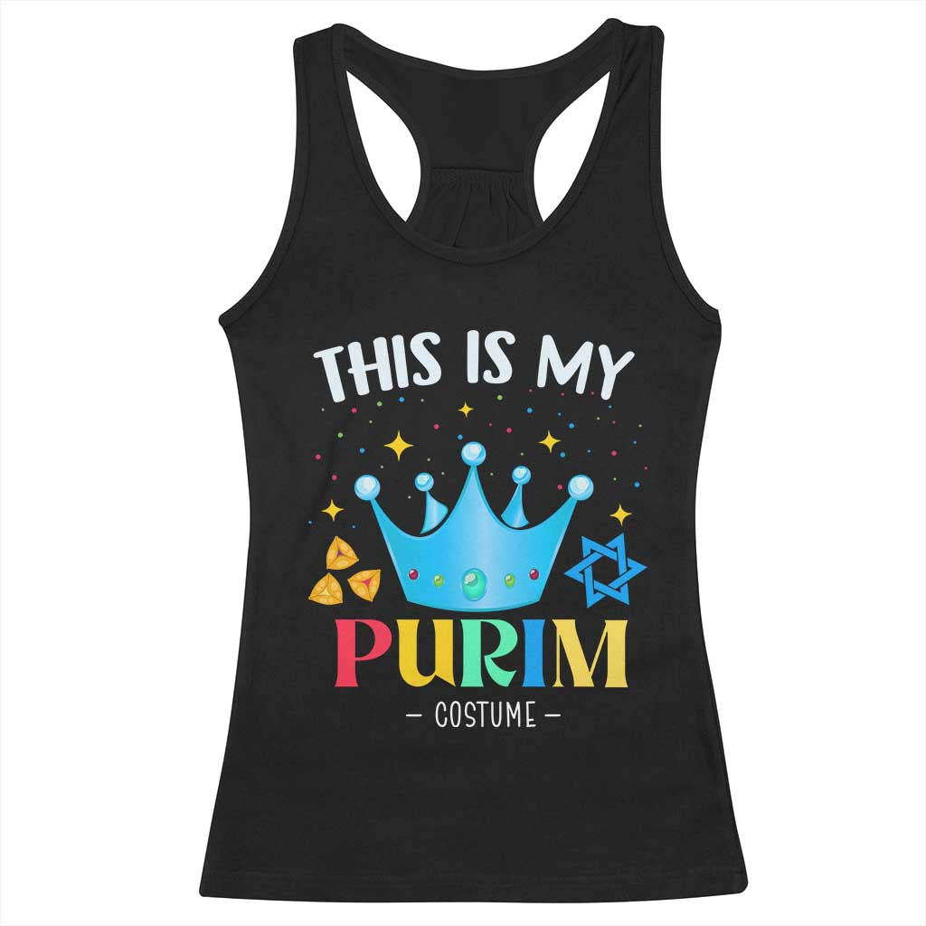Funny Jewish This Is My Purim Costume Racerback Tank Top