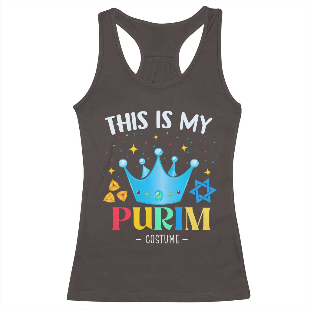 Funny Jewish This Is My Purim Costume Racerback Tank Top