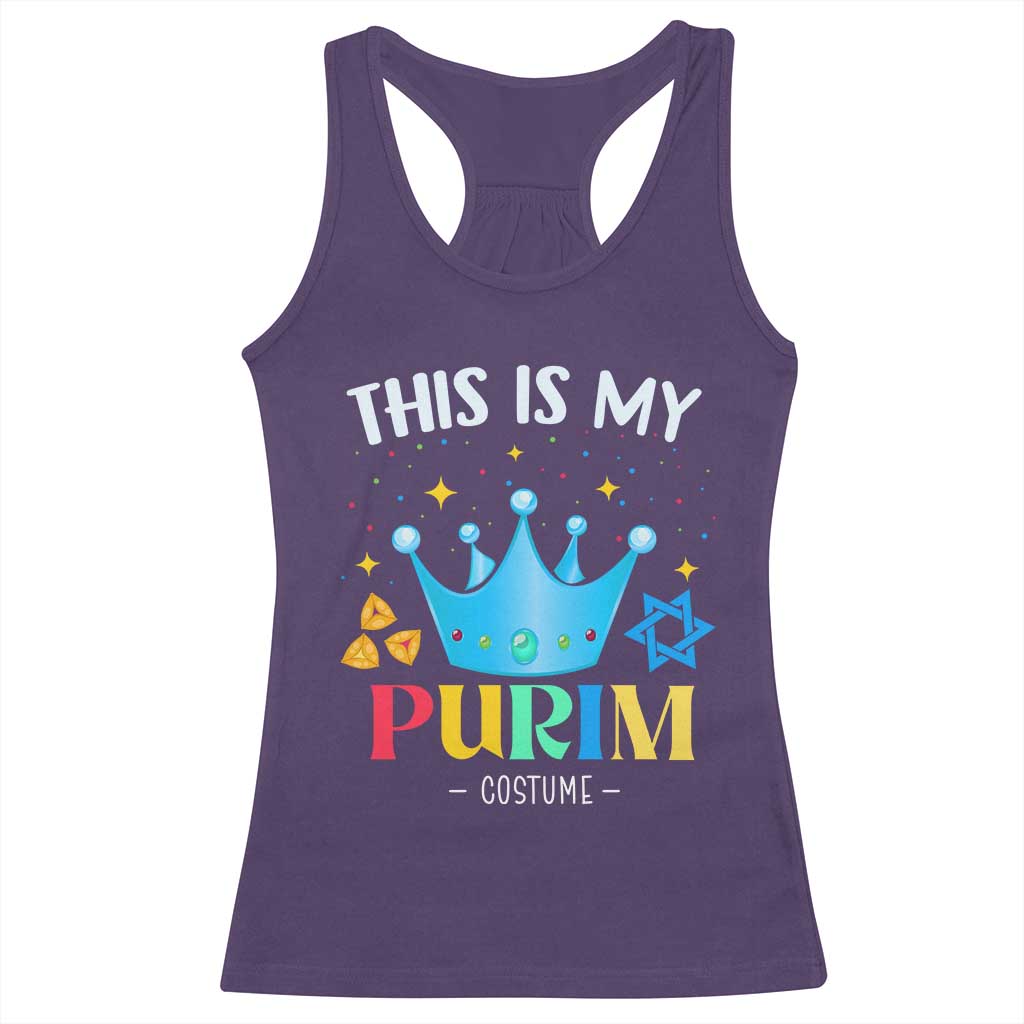 Funny Jewish This Is My Purim Costume Racerback Tank Top