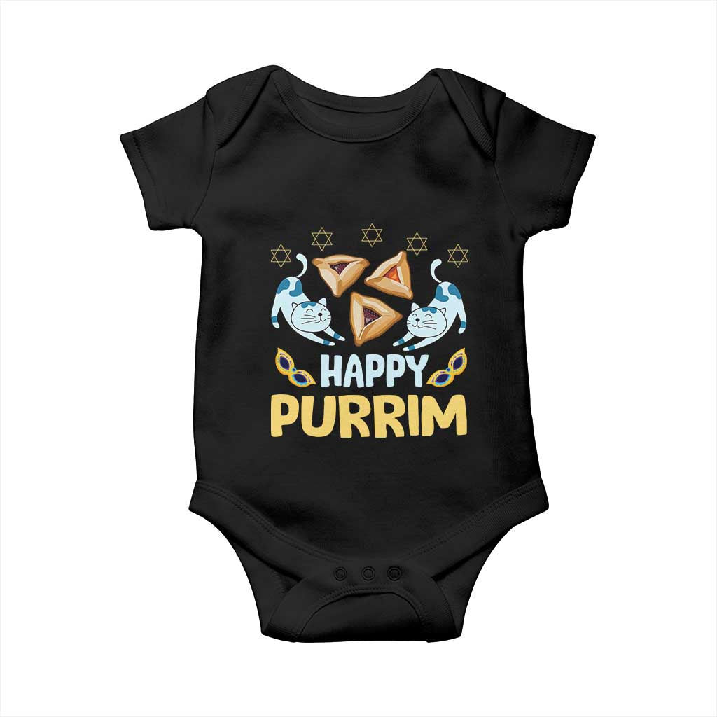 Purim Cat Baby Onesie Happy Purrim Hamantash Jewish Star of David