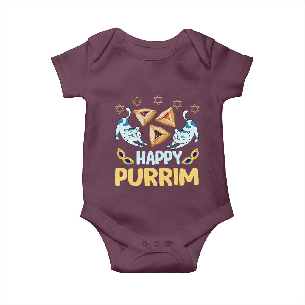 Purim Cat Baby Onesie Happy Purrim Hamantash Jewish Star of David