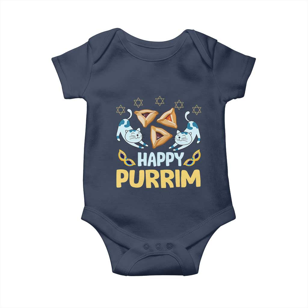 Purim Cat Baby Onesie Happy Purrim Hamantash Jewish Star of David