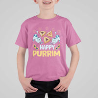 Purim Cat T Shirt For Kid Happy Purrim Hamantash Jewish Star of David