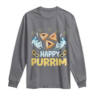 Purim Cat Long Sleeve Shirt Happy Purrim Hamantash Jewish Star of David