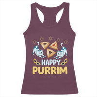 Purim Cat Racerback Tank Top Happy Purrim Hamantash Jewish Star of David