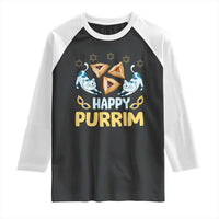 Purim Cat Raglan Shirt Happy Purrim Hamantash Jewish Star of David