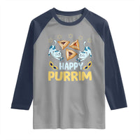 Purim Cat Raglan Shirt Happy Purrim Hamantash Jewish Star of David