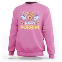 Purim Cat Sweatshirt Happy Purrim Hamantash Jewish Star of David