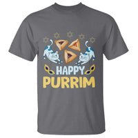 Purim Cat T Shirt Happy Purrim Hamantash Jewish Star of David