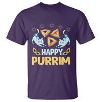 Purim Cat T Shirt Happy Purrim Hamantash Jewish Star of David