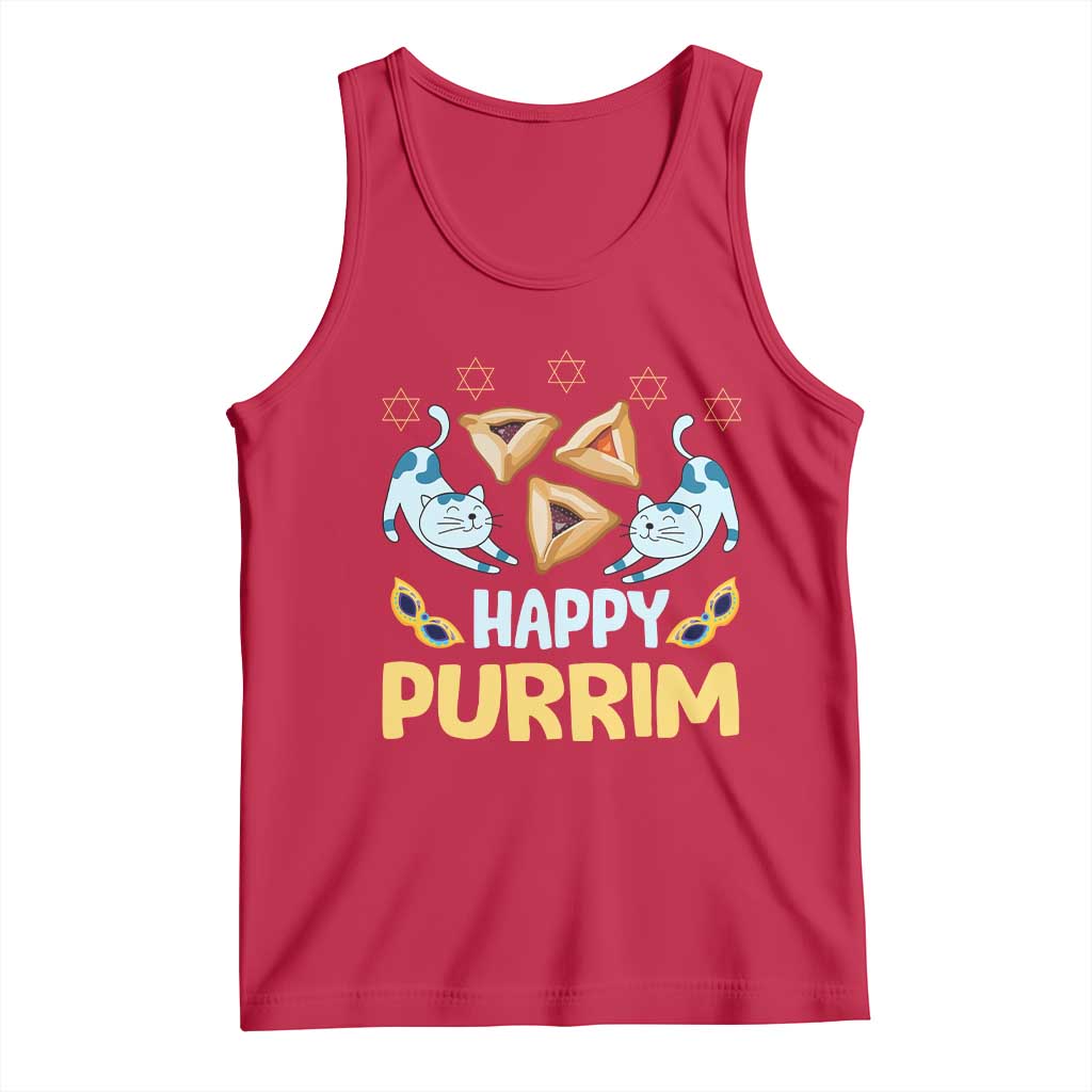 Purim Cat Tank Top Happy Purrim Hamantash Jewish Star of David