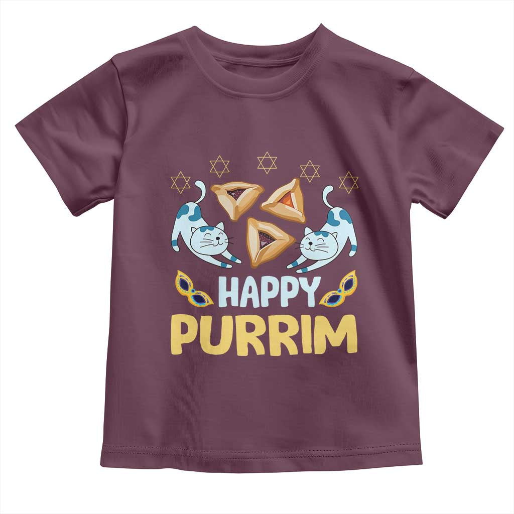 Purim Cat Toddler T Shirt Happy Purrim Hamantash Jewish Star of David