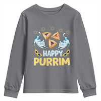 Purim Cat Youth Sweatshirt Happy Purrim Hamantash Jewish Star of David