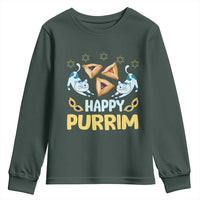 Purim Cat Youth Sweatshirt Happy Purrim Hamantash Jewish Star of David