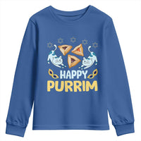 Purim Cat Youth Sweatshirt Happy Purrim Hamantash Jewish Star of David