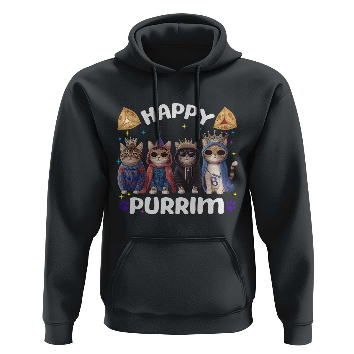 Purim Cat Hoodie Happy Purrim Hamantash Cute Cat Costume
