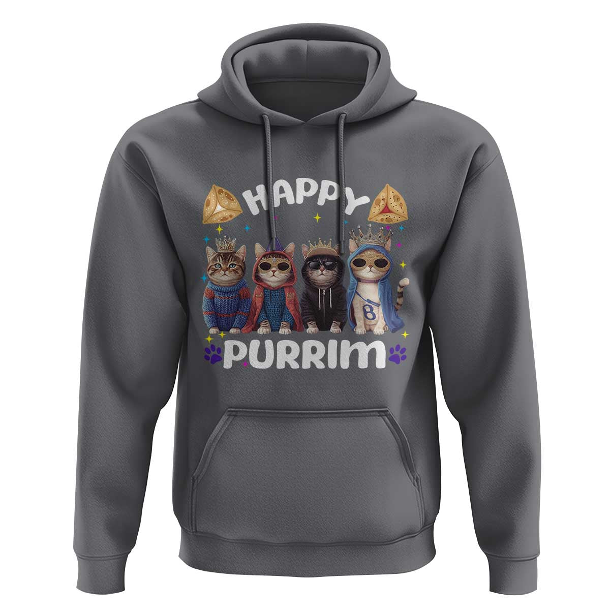 Purim Cat Hoodie Happy Purrim Hamantash Cute Cat Costume