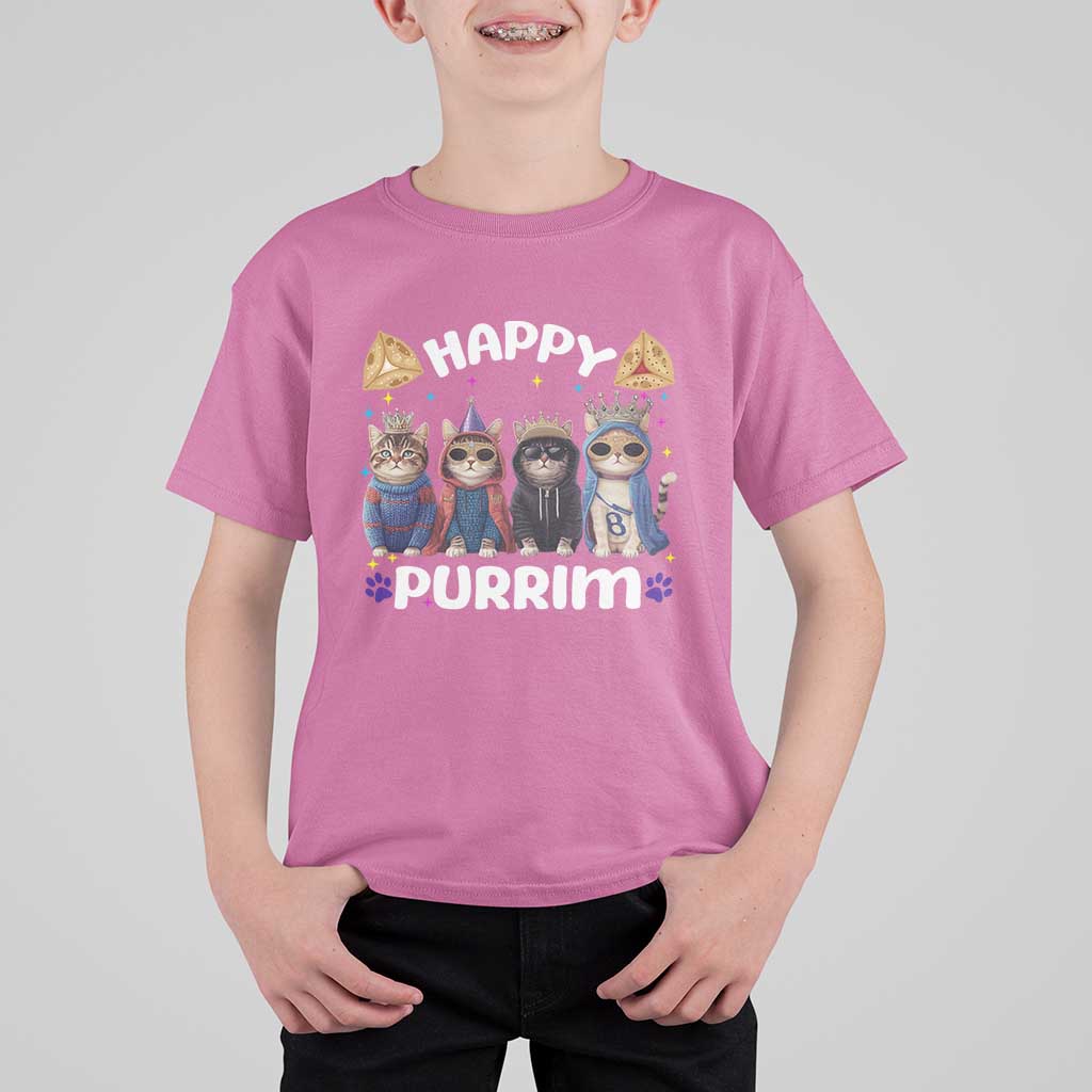 Purim Cat T Shirt For Kid Happy Purrim Hamantash Cute Cat Costume