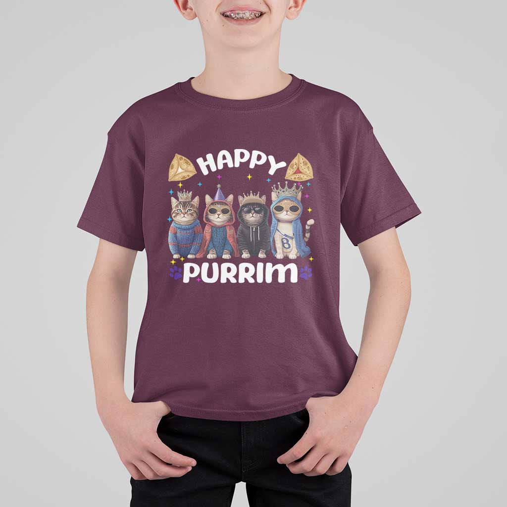 Purim Cat T Shirt For Kid Happy Purrim Hamantash Cute Cat Costume