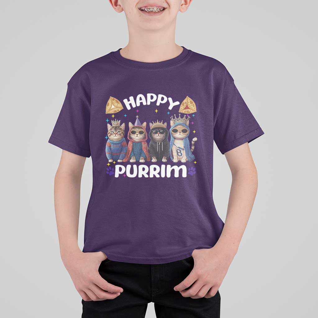 Purim Cat T Shirt For Kid Happy Purrim Hamantash Cute Cat Costume
