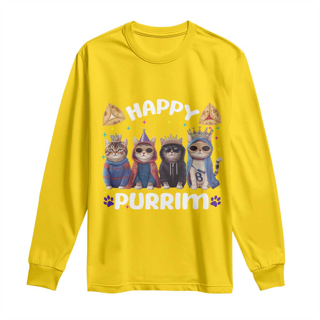 Purim Cat Long Sleeve Shirt Happy Purrim Hamantash Cute Cat Costume