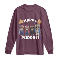 Purim Cat Long Sleeve Shirt Happy Purrim Hamantash Cute Cat Costume