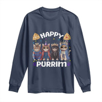 Purim Cat Long Sleeve Shirt Happy Purrim Hamantash Cute Cat Costume