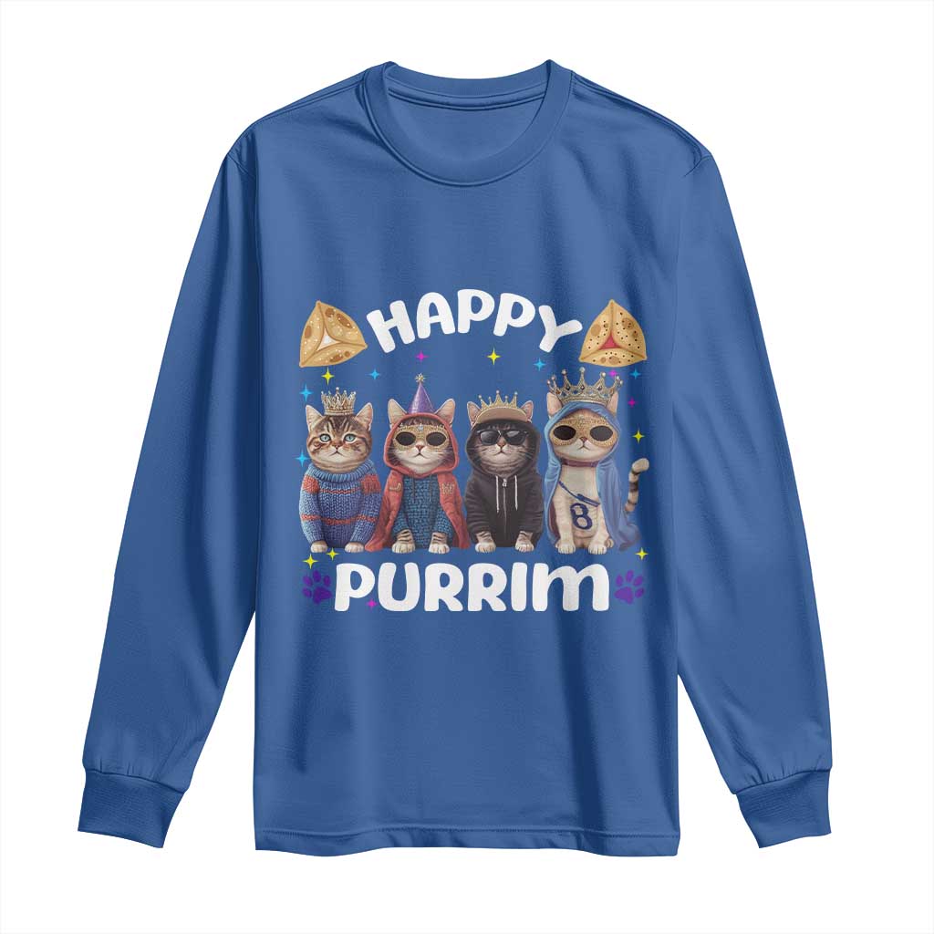 Purim Cat Long Sleeve Shirt Happy Purrim Hamantash Cute Cat Costume