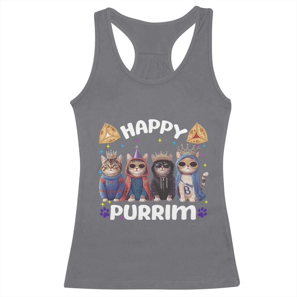 Purim Cat Racerback Tank Top Happy Purrim Hamantash Cute Cat Costume