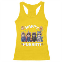 Purim Cat Racerback Tank Top Happy Purrim Hamantash Cute Cat Costume