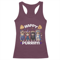 Purim Cat Racerback Tank Top Happy Purrim Hamantash Cute Cat Costume