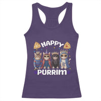 Purim Cat Racerback Tank Top Happy Purrim Hamantash Cute Cat Costume