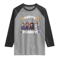 Purim Cat Raglan Shirt Happy Purrim Hamantash Cute Cat Costume