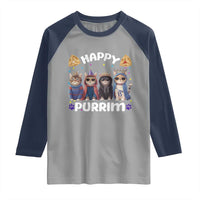 Purim Cat Raglan Shirt Happy Purrim Hamantash Cute Cat Costume