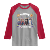 Purim Cat Raglan Shirt Happy Purrim Hamantash Cute Cat Costume