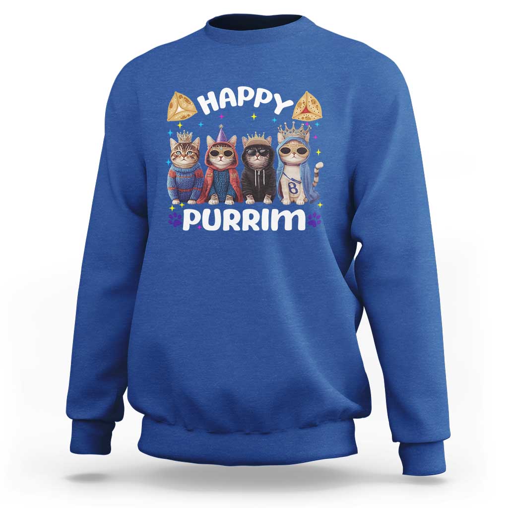 Purim Cat Sweatshirt Happy Purrim Hamantash Cute Cat Costume