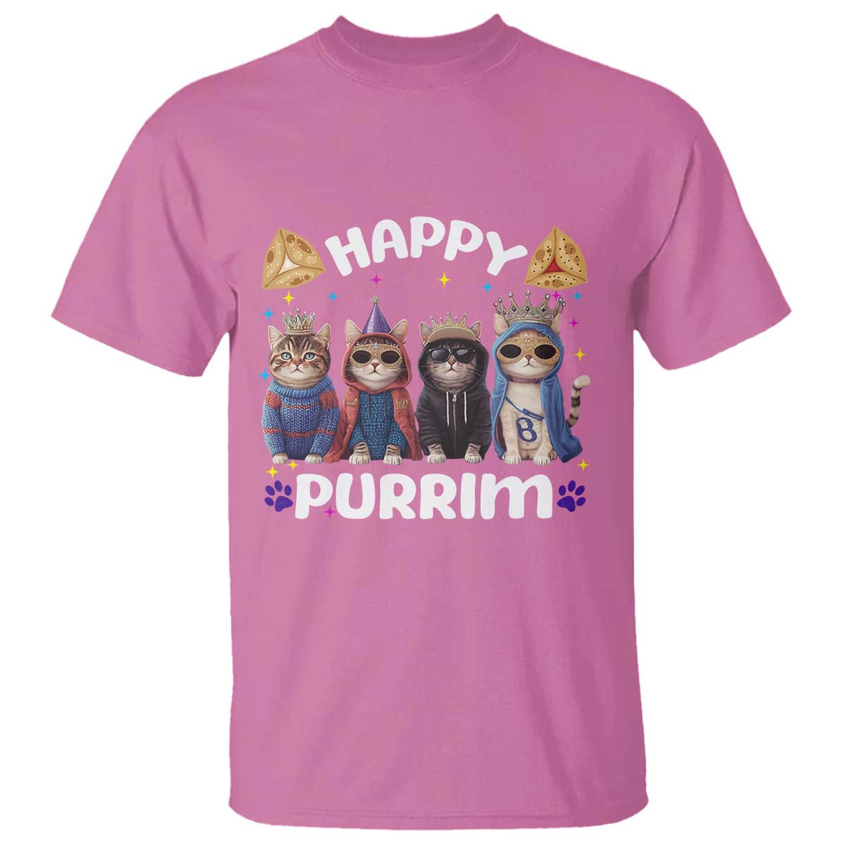 Purim Cat T Shirt Happy Purrim Hamantash Cute Cat Costume
