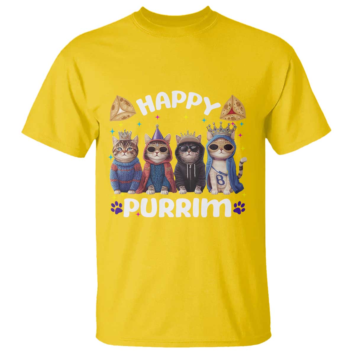 Purim Cat T Shirt Happy Purrim Hamantash Cute Cat Costume