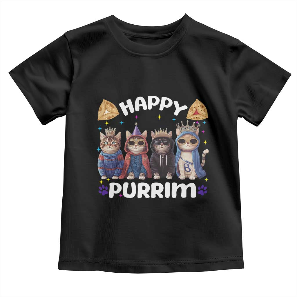 Purim Cat Toddler T Shirt Happy Purrim Hamantash Cute Cat Costume