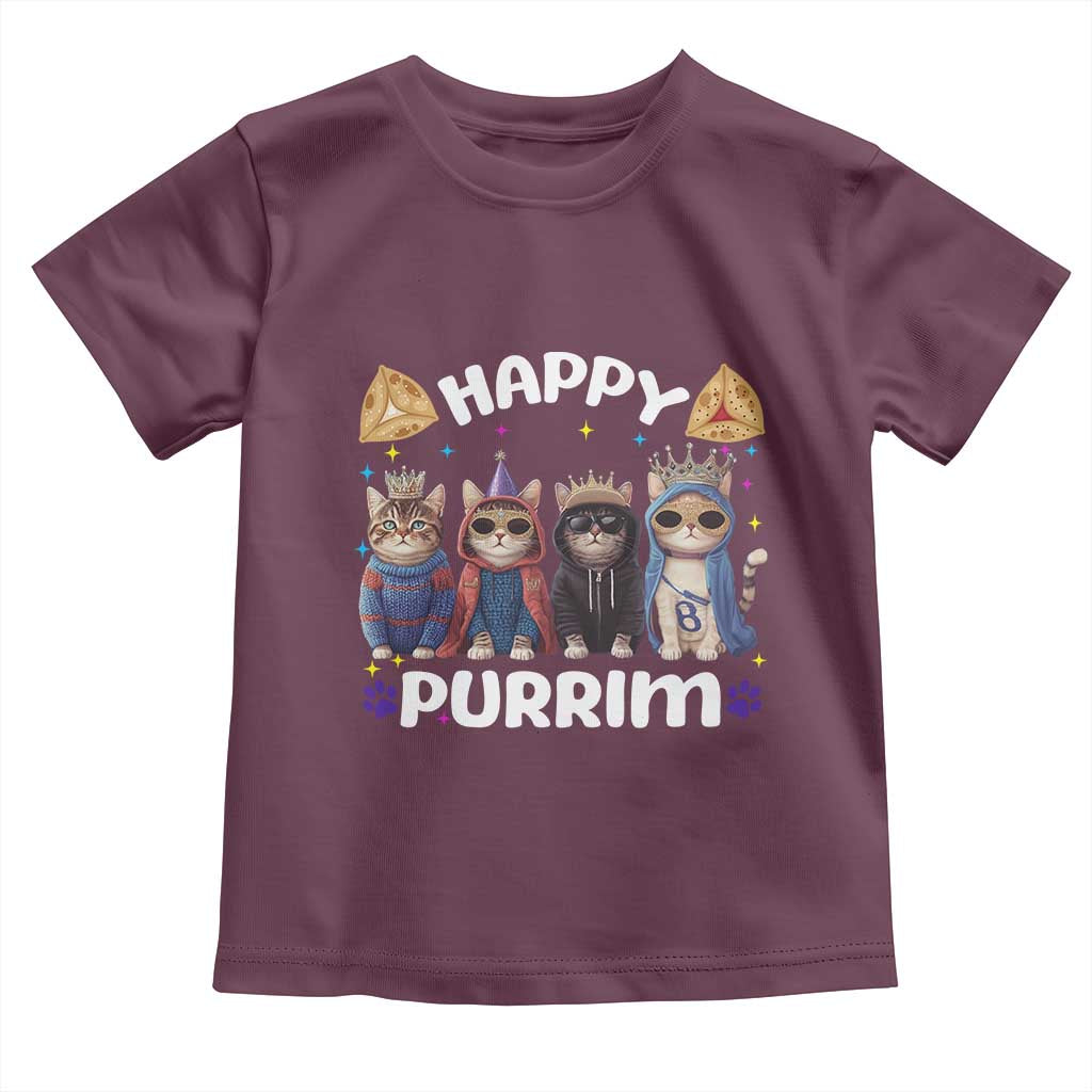 Purim Cat Toddler T Shirt Happy Purrim Hamantash Cute Cat Costume