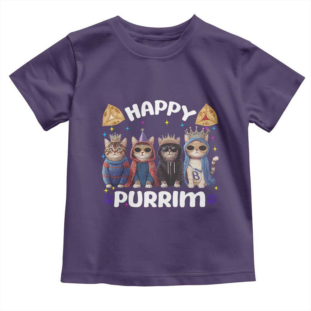 Purim Cat Toddler T Shirt Happy Purrim Hamantash Cute Cat Costume
