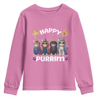 Purim Cat Youth Sweatshirt Happy Purrim Hamantash Cute Cat Costume