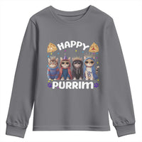 Purim Cat Youth Sweatshirt Happy Purrim Hamantash Cute Cat Costume