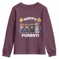 Purim Cat Youth Sweatshirt Happy Purrim Hamantash Cute Cat Costume