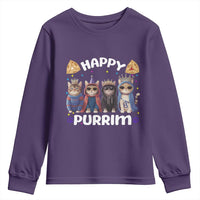Purim Cat Youth Sweatshirt Happy Purrim Hamantash Cute Cat Costume